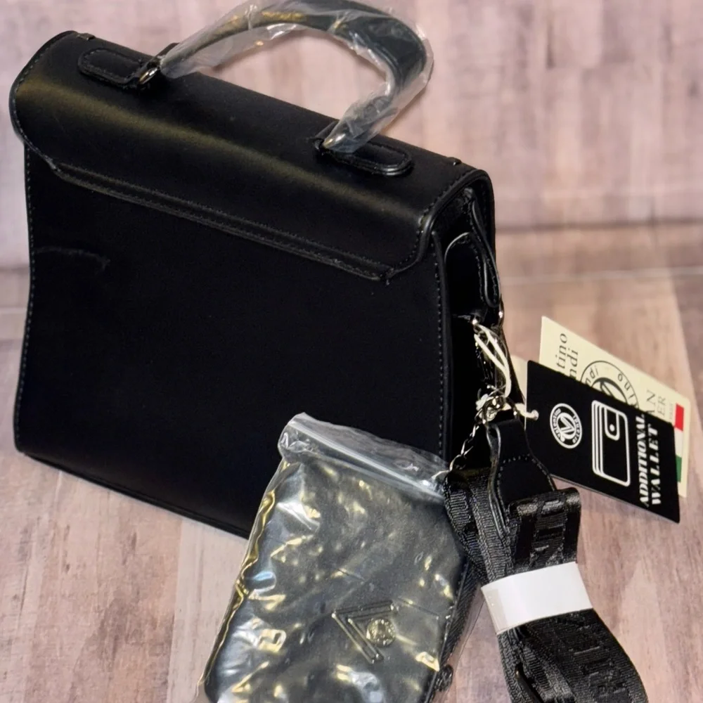 Valentino Orlandi Black Crossbody Bag with Studs